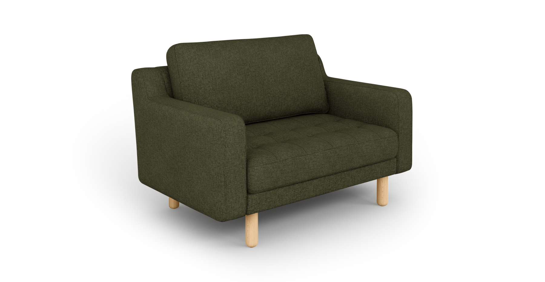 Modsy Loveseat Silindir Ahşap Ayak - Keten