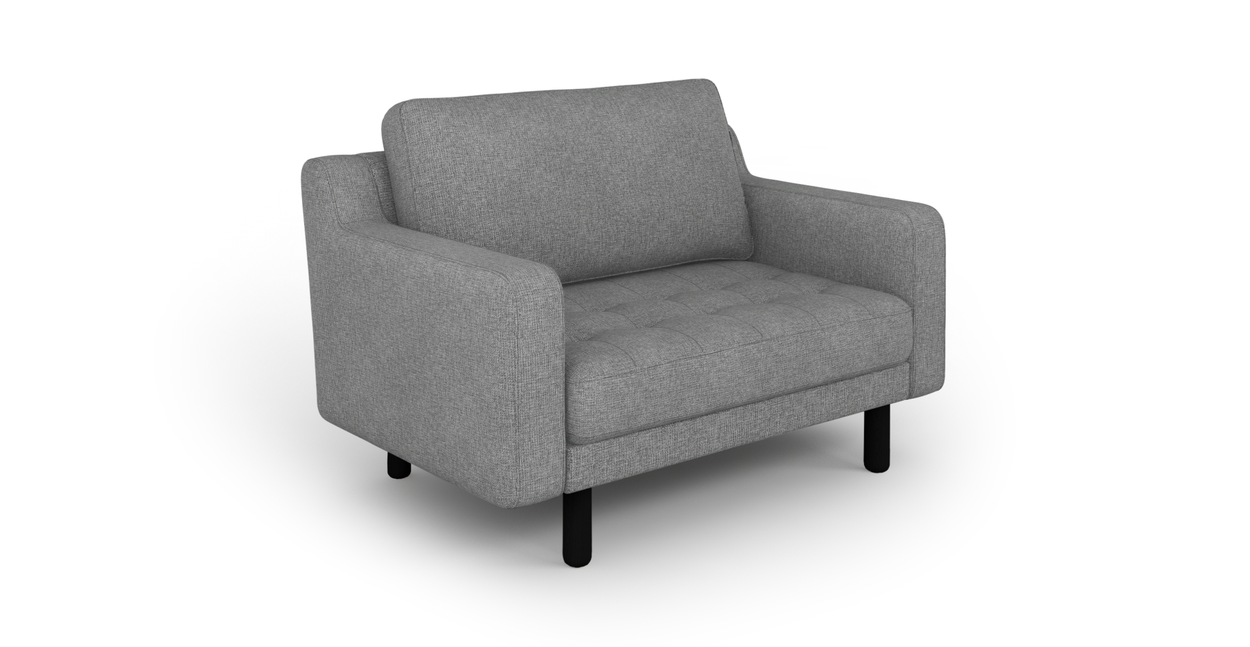 Modsy Loveseat Silindir Ahşap Ayak - Keten