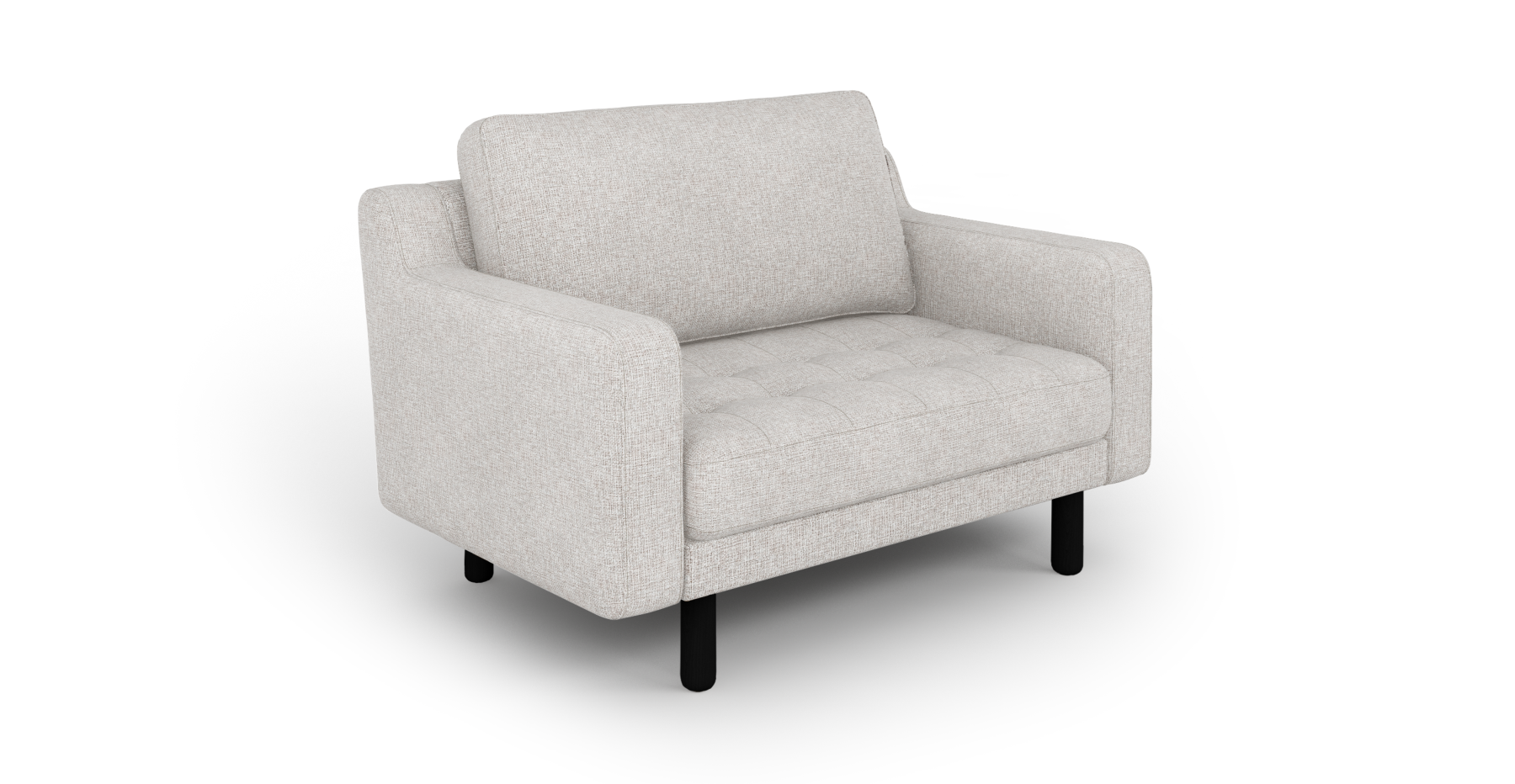 Modsy Loveseat Silindir Ahşap Ayak - Keten