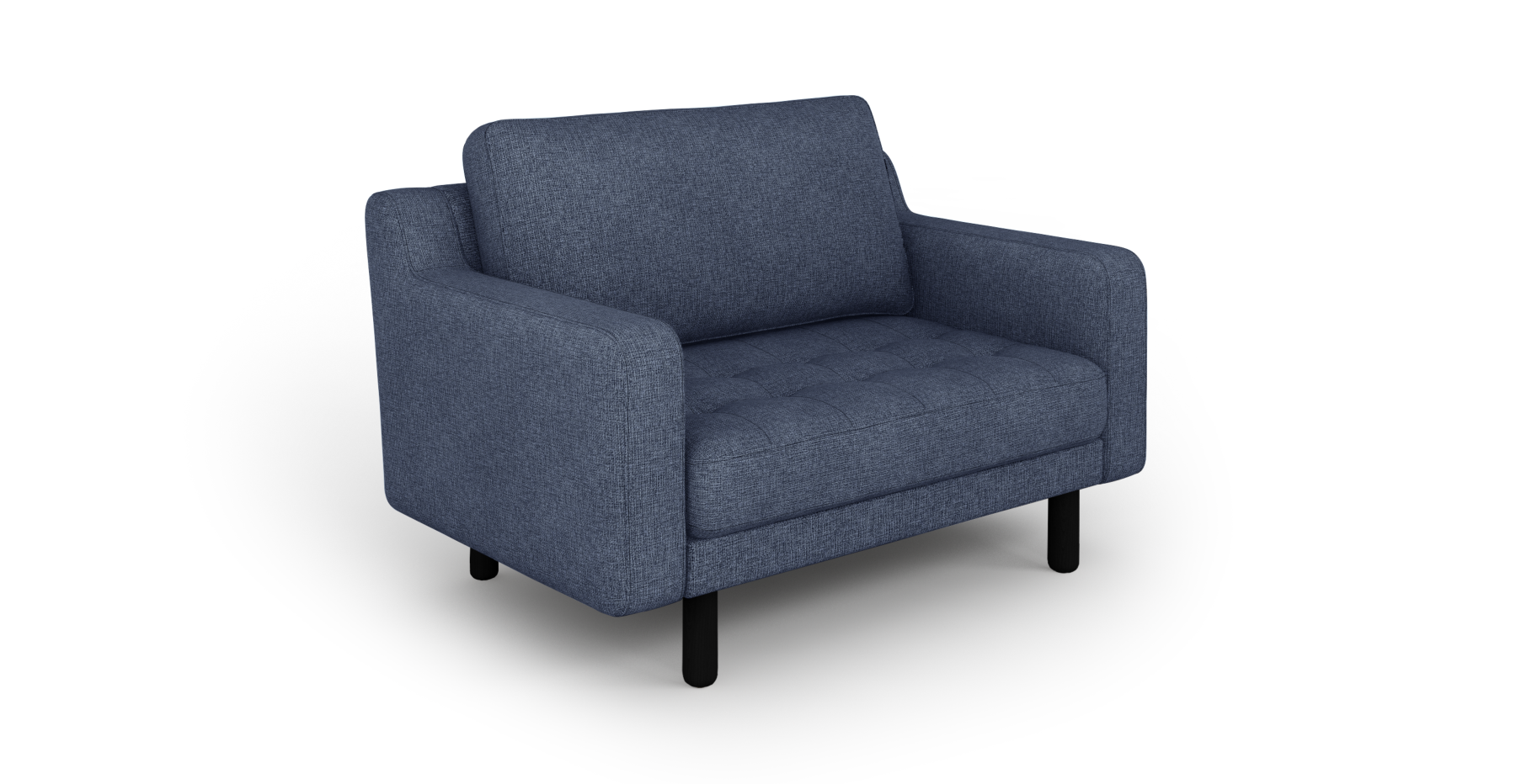 Modsy Loveseat Silindir Ahşap Ayak - Keten