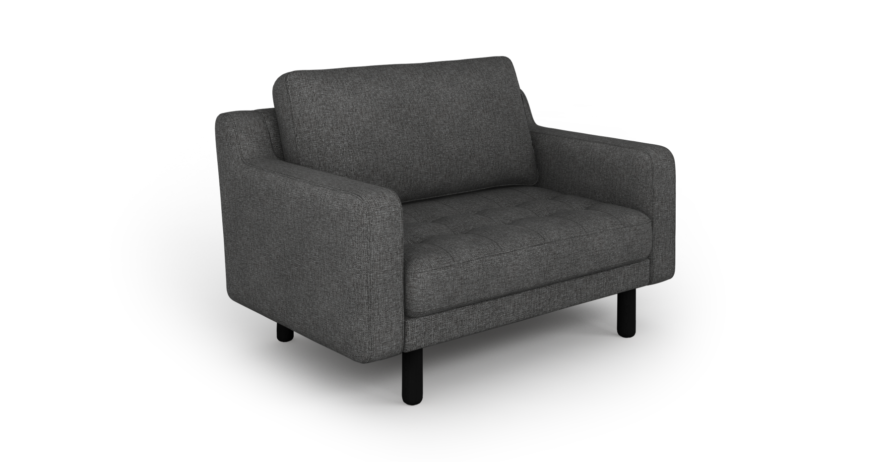 Modsy Loveseat Silindir Ahşap Ayak - Keten