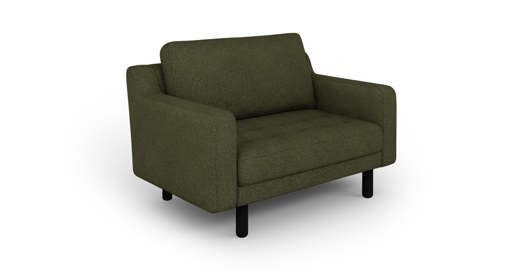Modsy Loveseat Silindir Ahşap Ayak - Keten