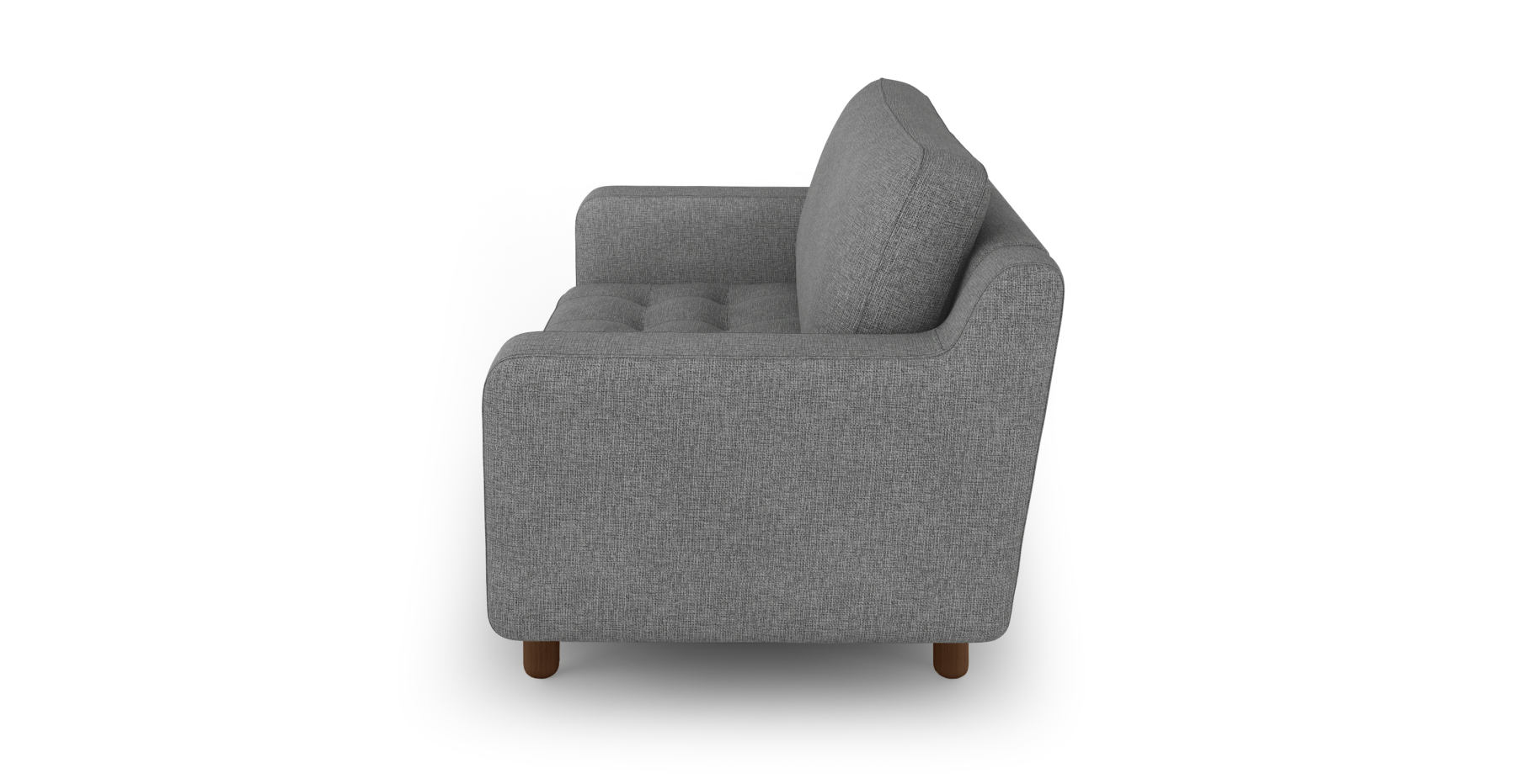 Modsy Loveseat Silindir Ahşap Ayak - Keten