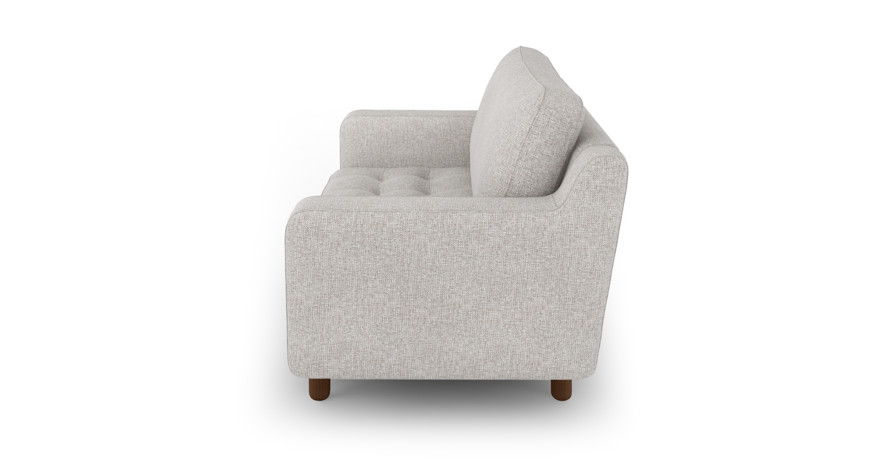 Modsy Loveseat Silindir Ahşap Ayak - Keten