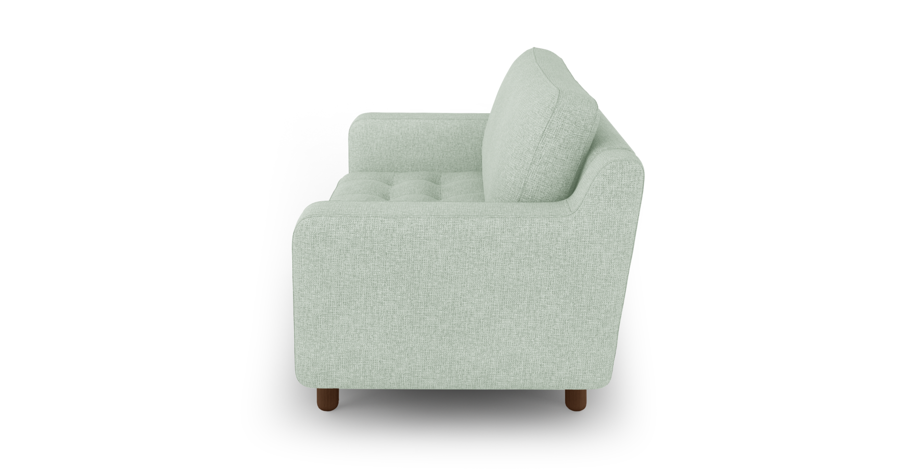 Modsy Loveseat Silindir Ahşap Ayak - Keten