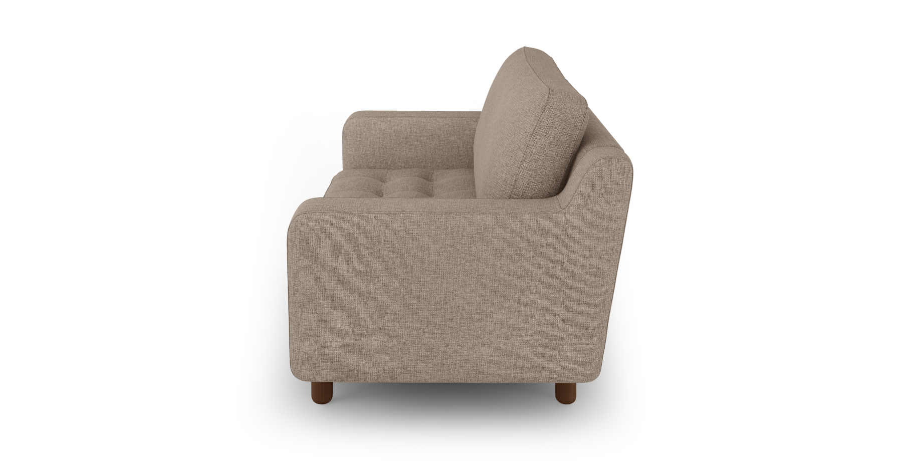 Modsy Loveseat Silindir Ahşap Ayak - Keten