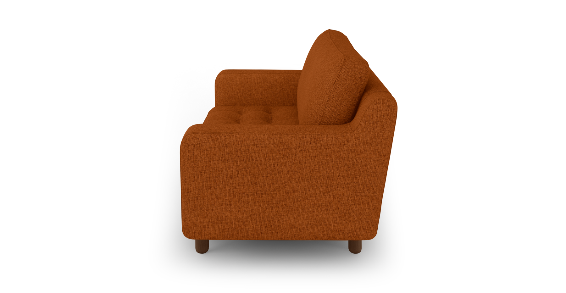 Modsy Loveseat Silindir Ahşap Ayak - Keten