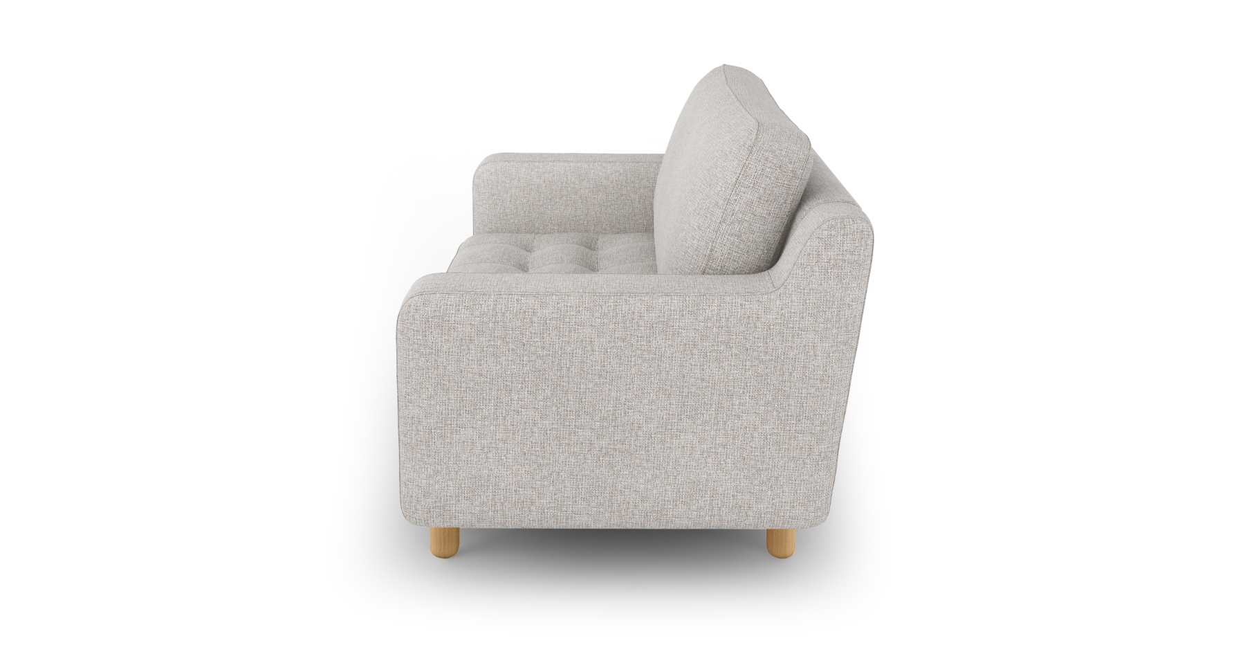 Modsy Loveseat Silindir Ahşap Ayak - Keten