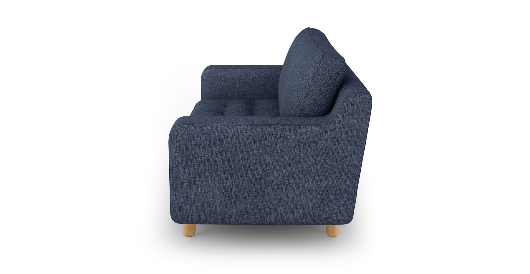 Modsy Loveseat Silindir Ahşap Ayak - Keten