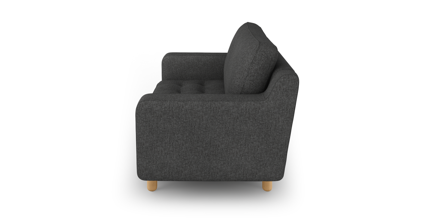 Modsy Loveseat Silindir Ahşap Ayak - Keten