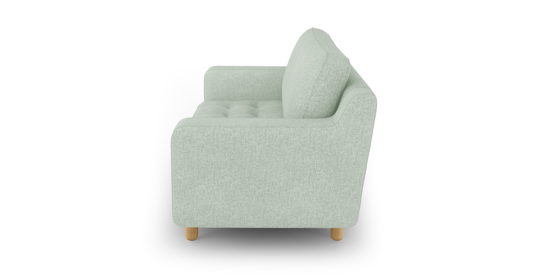Modsy Loveseat Silindir Ahşap Ayak - Keten