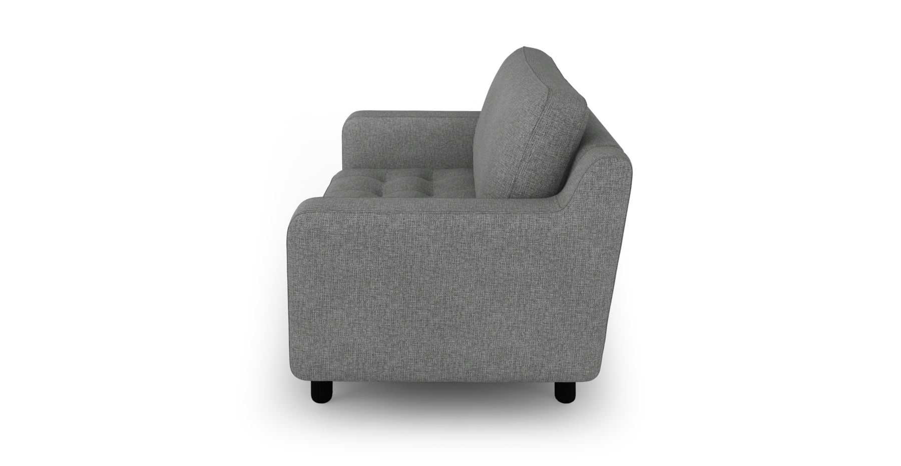 Modsy Loveseat Silindir Ahşap Ayak - Keten