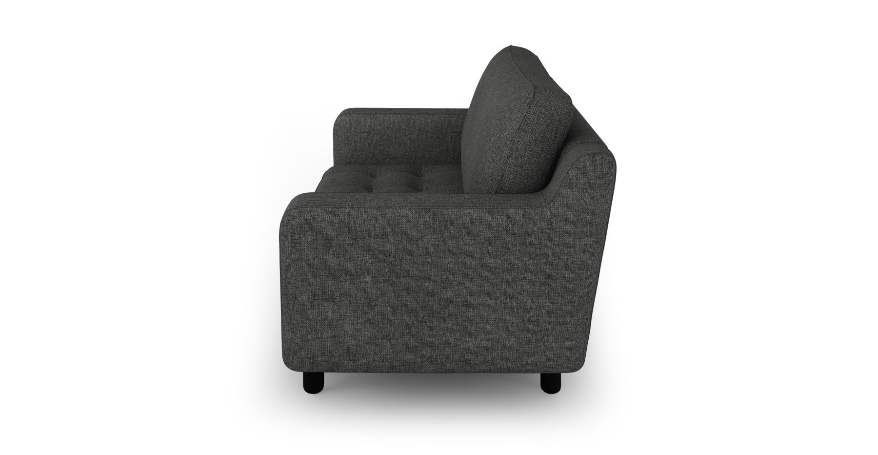 Modsy Loveseat Silindir Ahşap Ayak - Keten