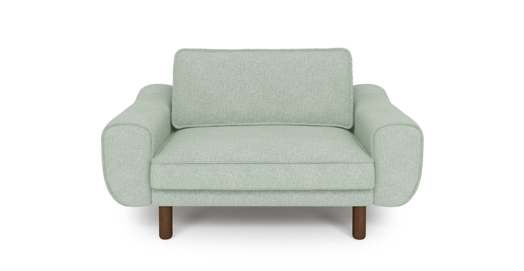 Klem Loveseat Silindir Ahşap Ayak - Keten
