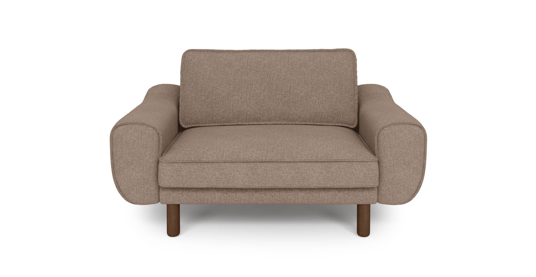 Klem Loveseat Silindir Ahşap Ayak - Keten