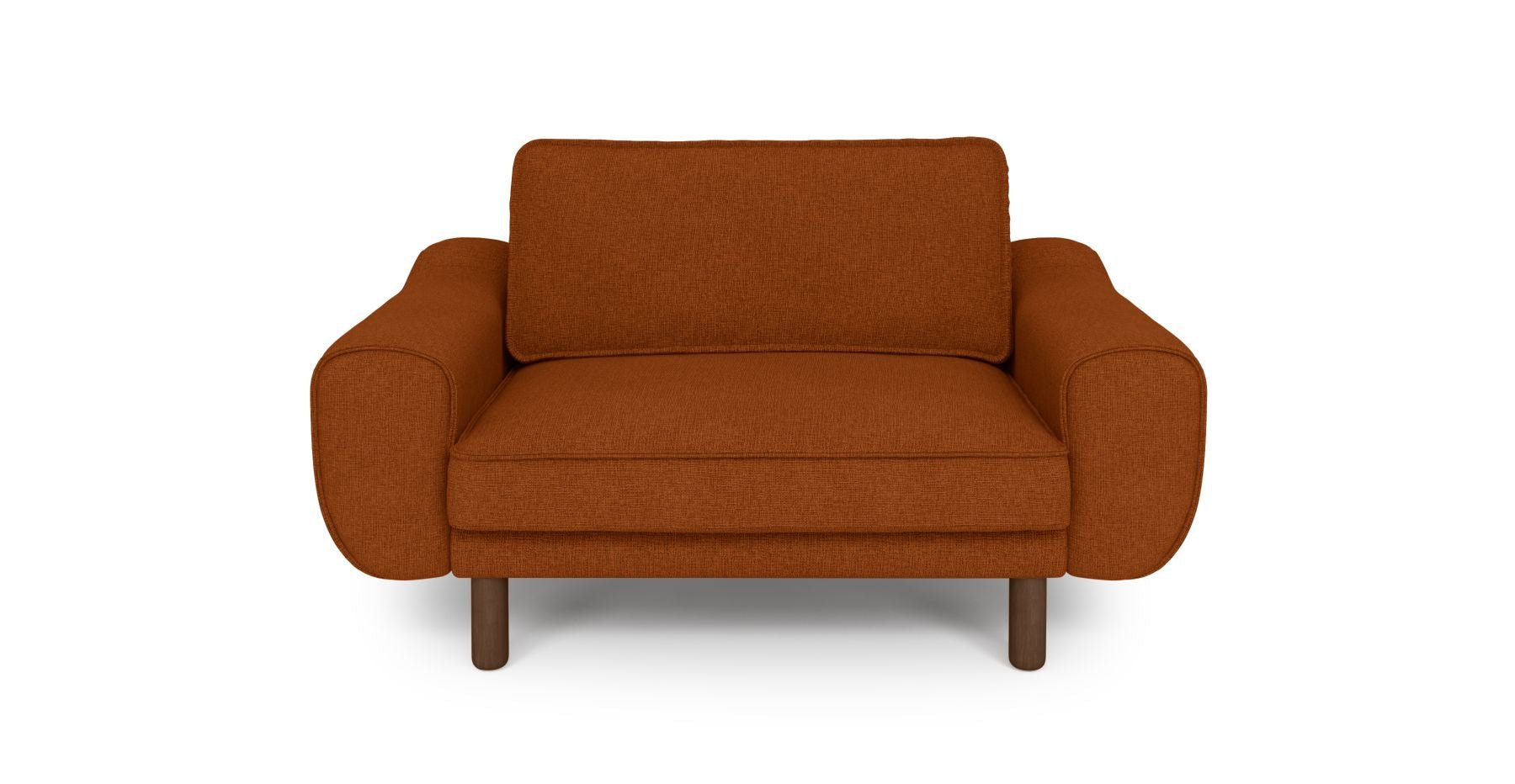 Klem Loveseat Silindir Ahşap Ayak - Keten