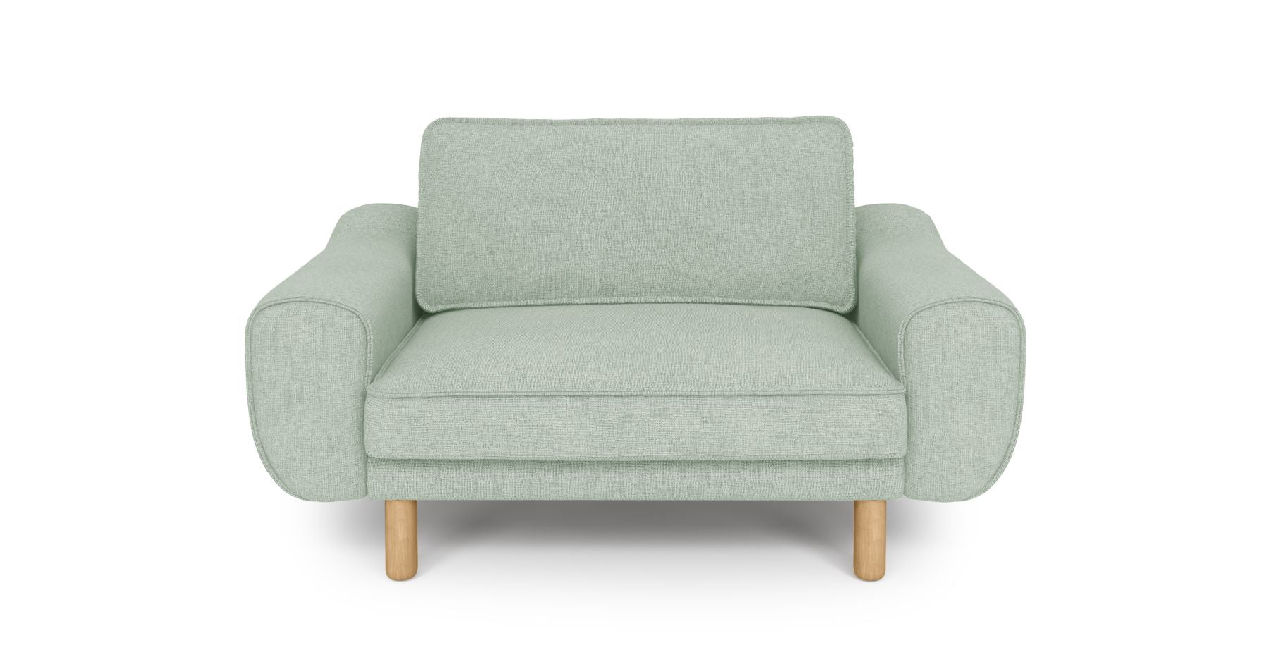 Klem Loveseat Silindir Ahşap Ayak - Keten