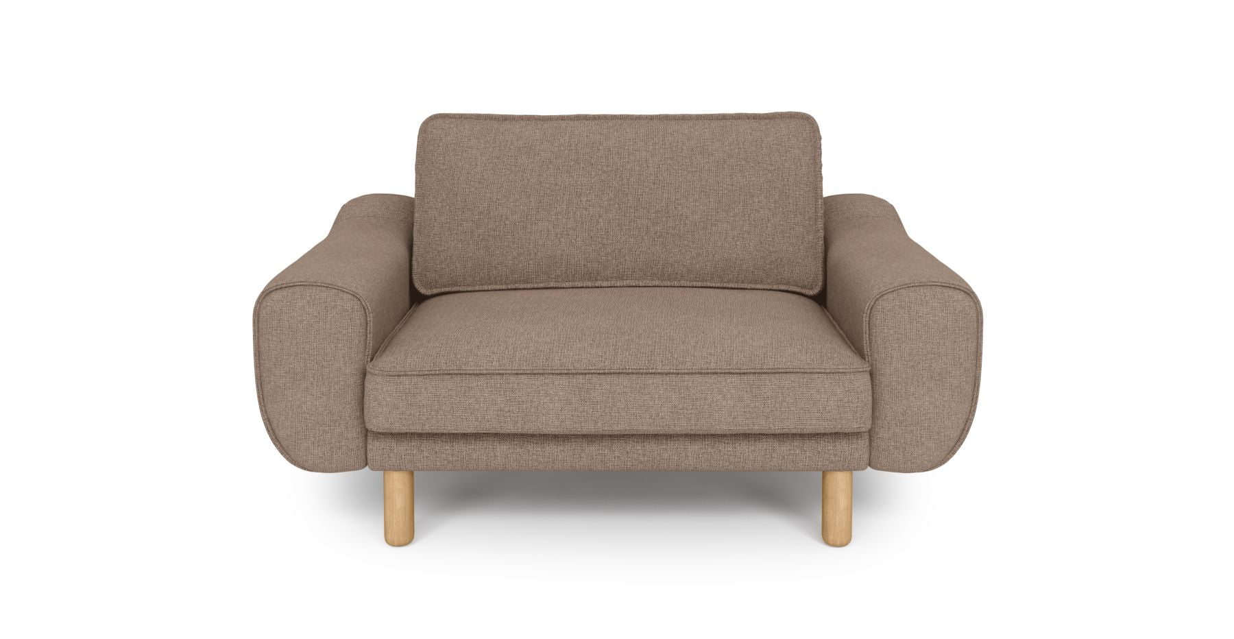 Klem Loveseat Silindir Ahşap Ayak - Keten