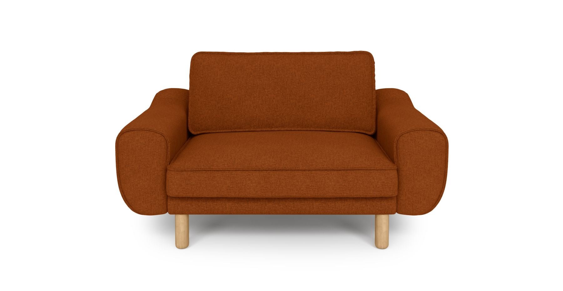 Klem Loveseat Silindir Ahşap Ayak - Keten