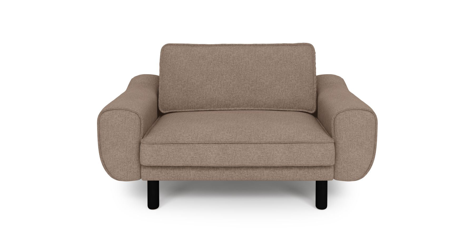 Klem Loveseat Silindir Ahşap Ayak - Keten