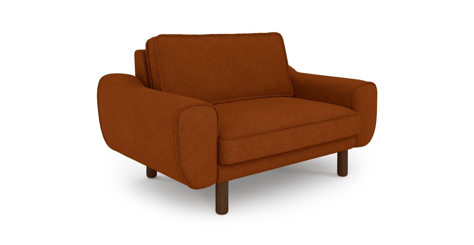 Klem Loveseat Silindir Ahşap Ayak - Keten