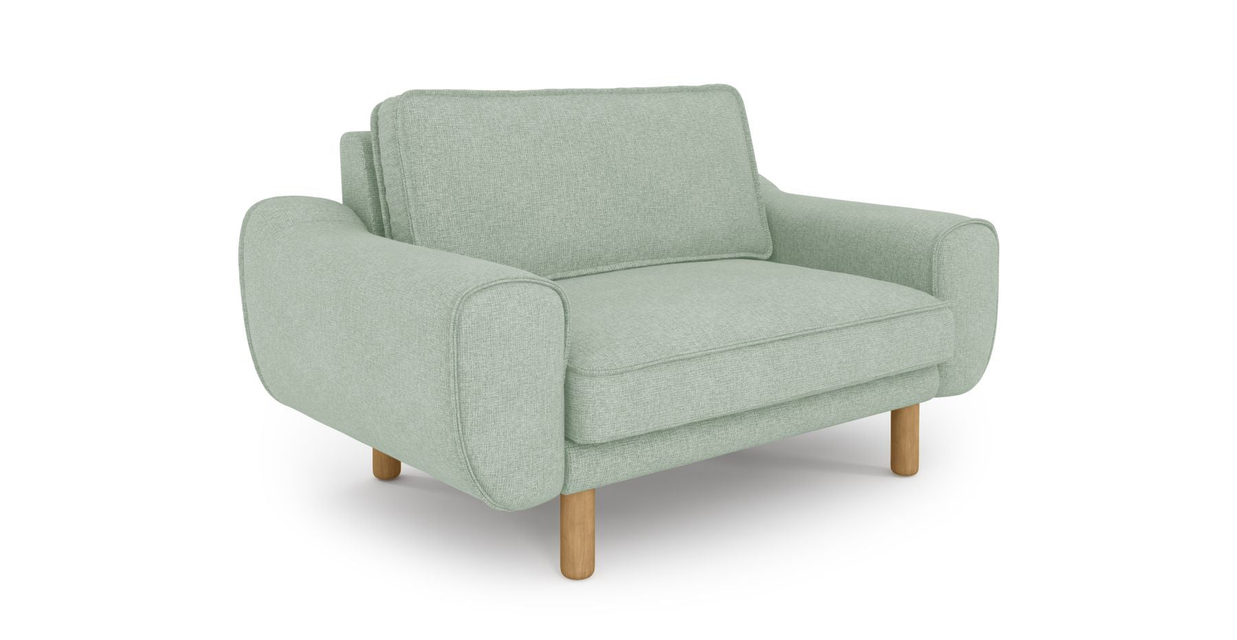 Klem Loveseat Silindir Ahşap Ayak - Keten