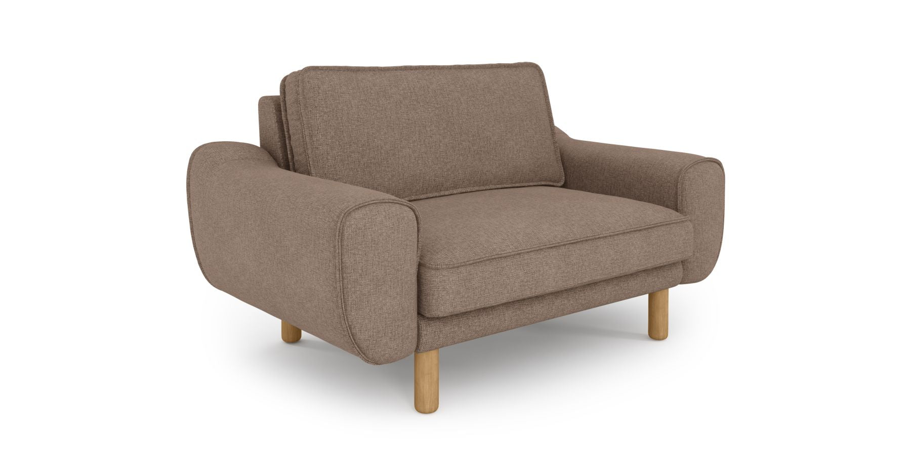 Klem Loveseat Silindir Ahşap Ayak - Keten
