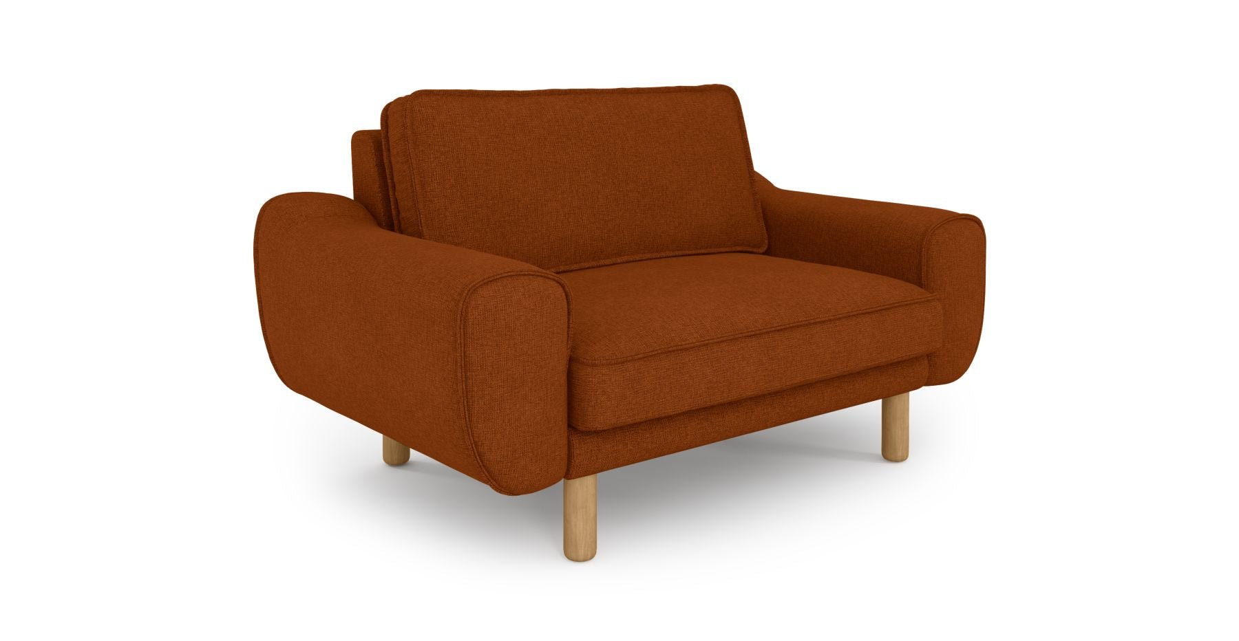 Klem Loveseat Silindir Ahşap Ayak - Keten