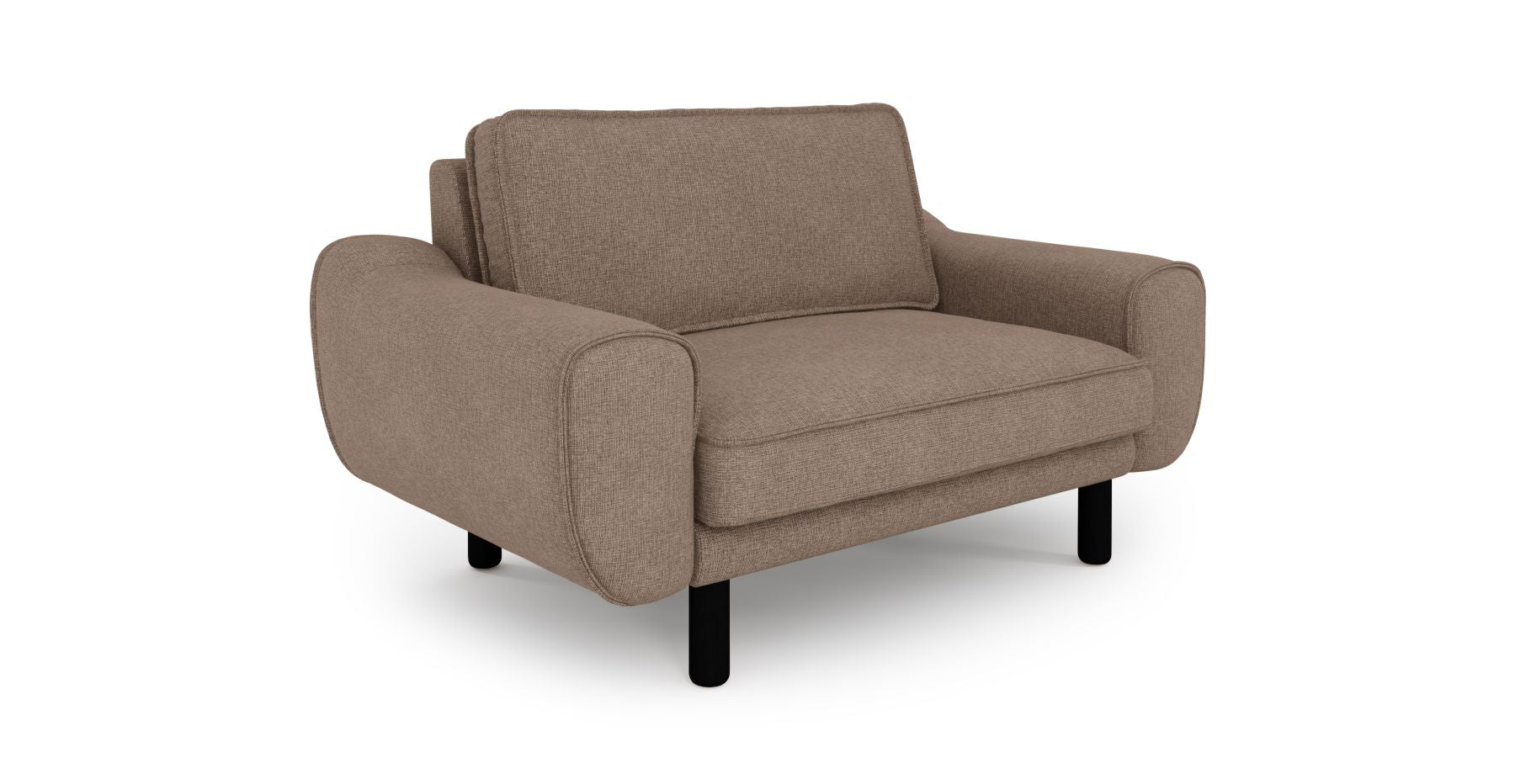 Klem Loveseat Silindir Ahşap Ayak - Keten