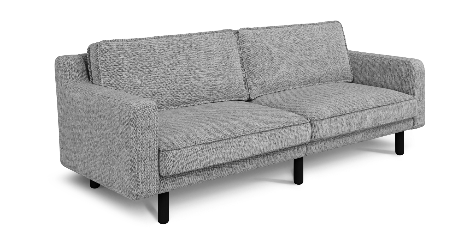 Klem Slim Üçlü Koltuk Large Silindir Ahşap Ayak - Doğal Doku