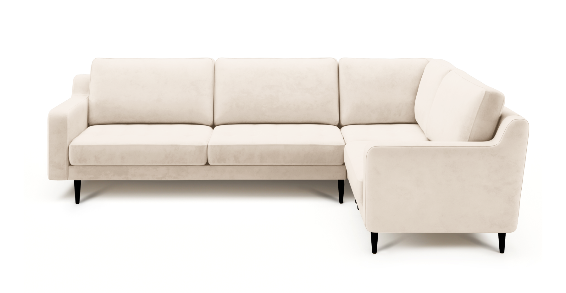 Modsy 203 x 283 Köşe Ahşap Ayak - Dokuma Kadife