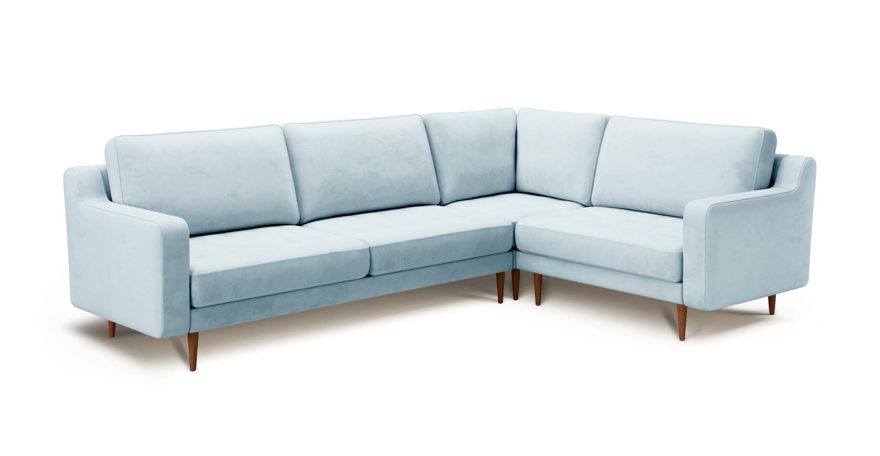 Modsy 203 x 283 Köşe Ahşap Ayak - Dokuma Kadife