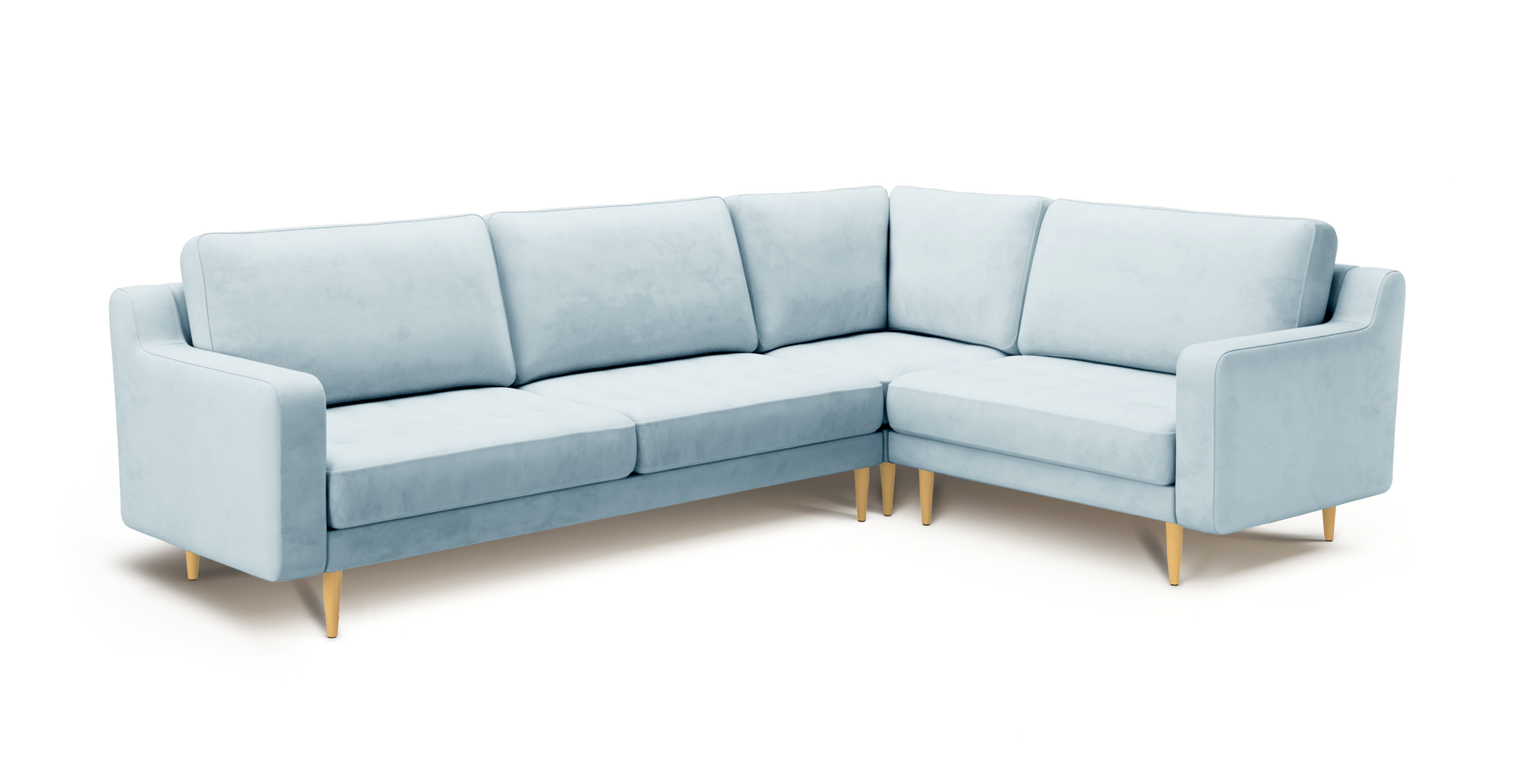 Modsy 203 x 283 Köşe Ahşap Ayak - Dokuma Kadife