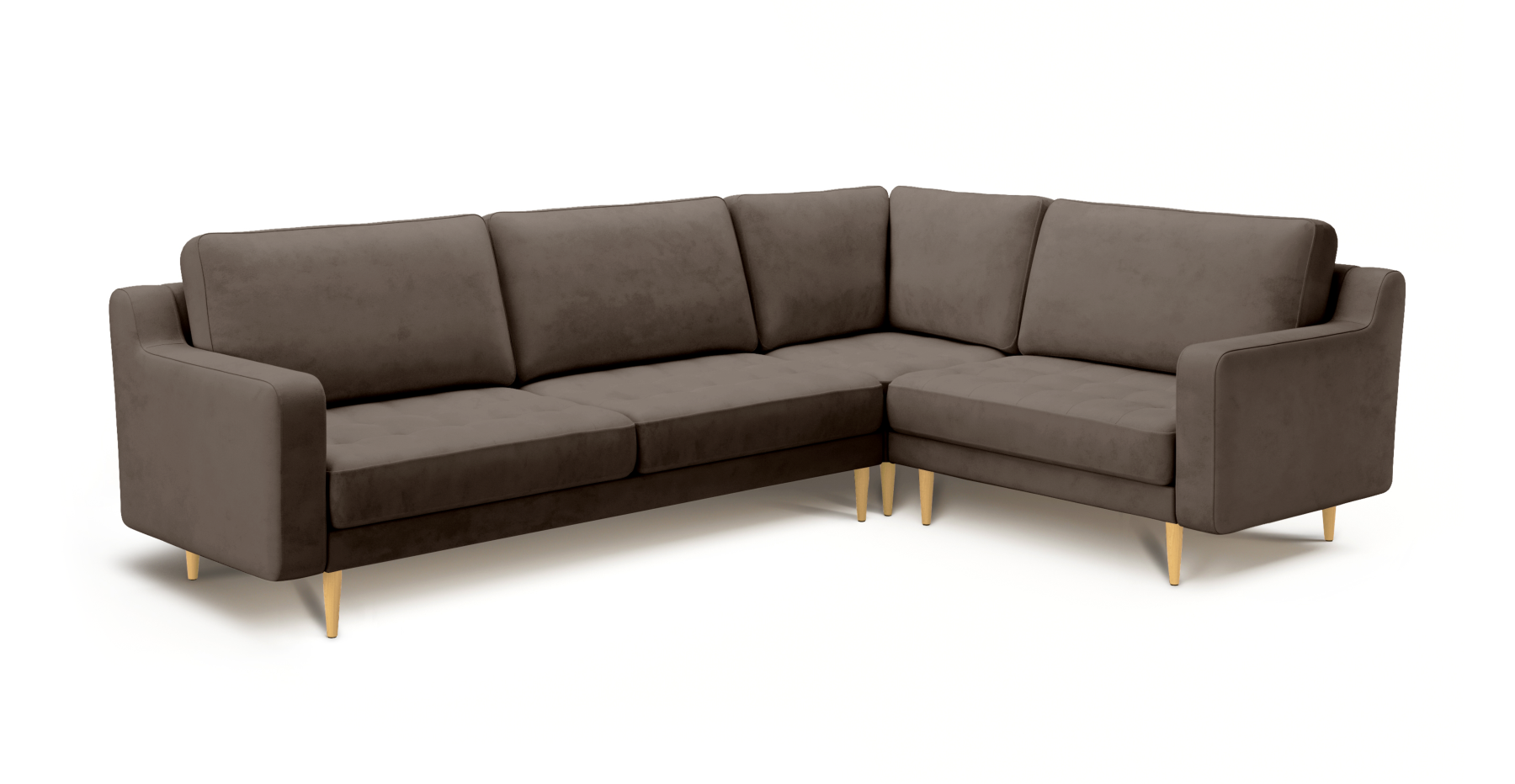 Modsy 203 x 283 Köşe Ahşap Ayak - Dokuma Kadife