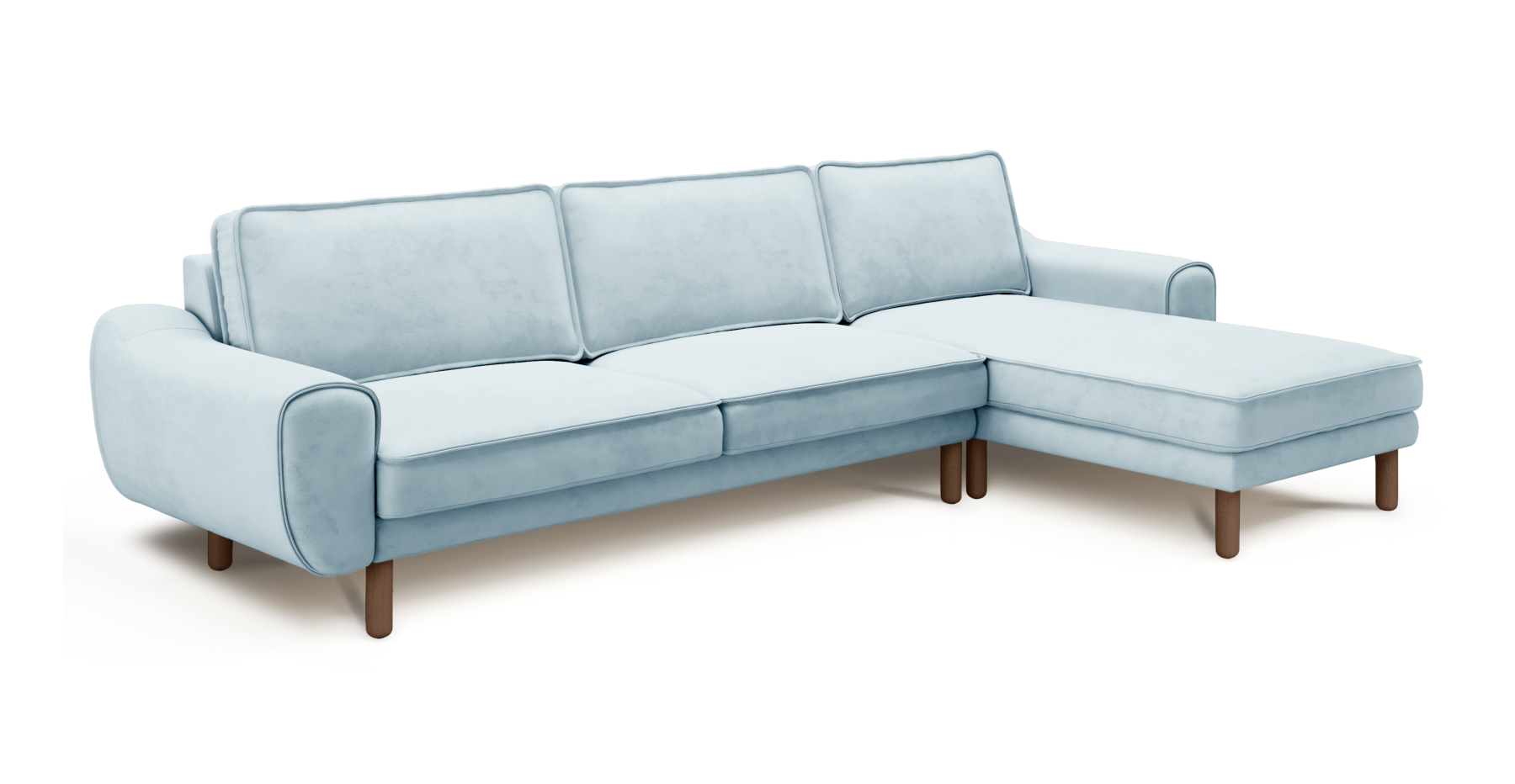 Klem 306 x 171 Köşe Silindir Ahşap Ayak - Dokuma Kadife