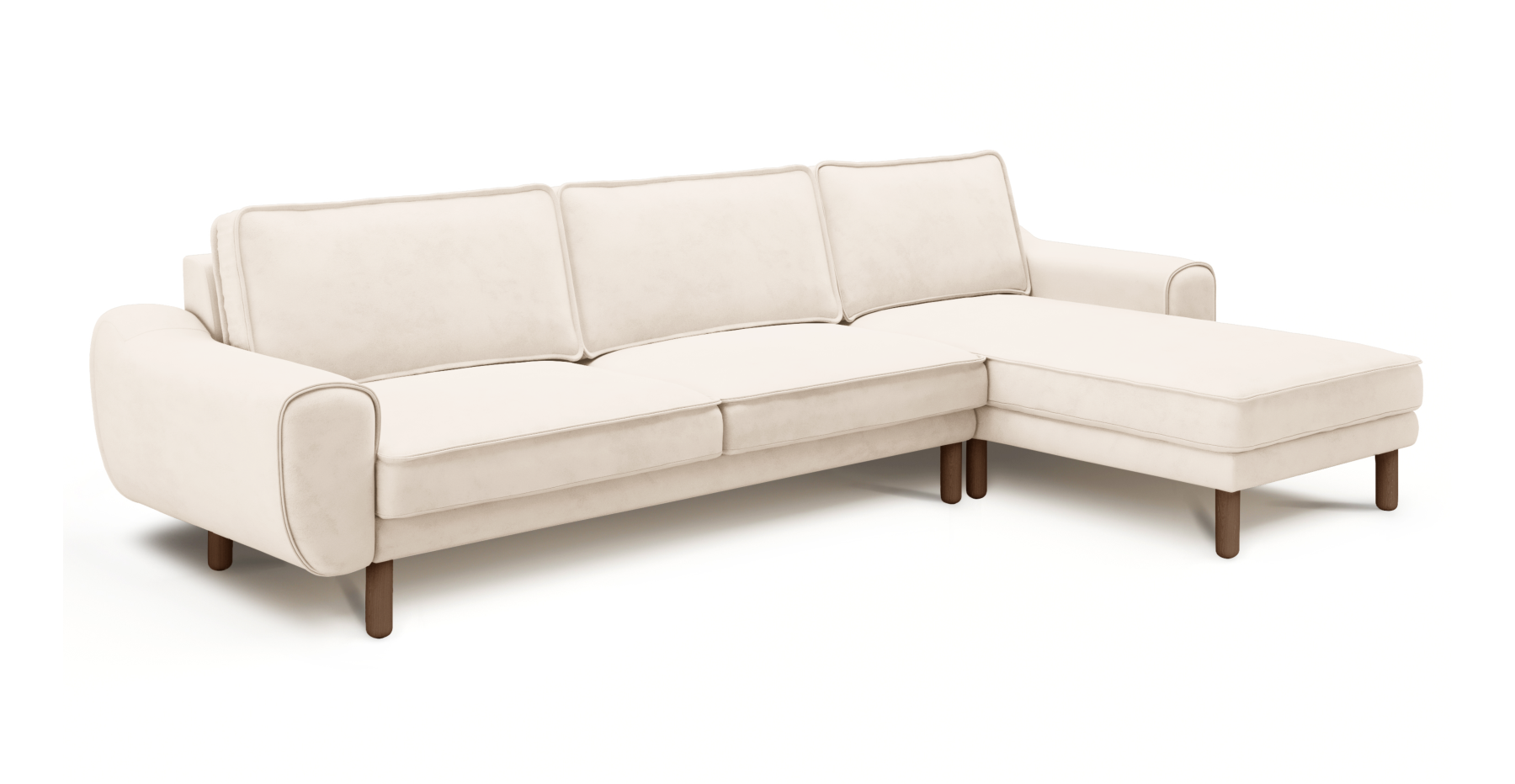Klem 306 x 171 Köşe Silindir Ahşap Ayak - Dokuma Kadife