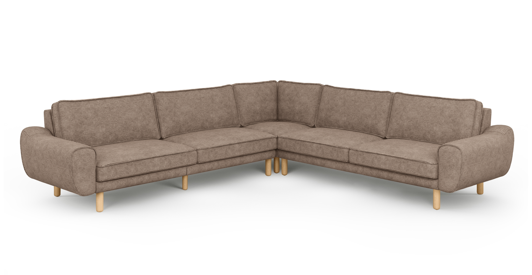 Klem 310 x 264 Köşe Silindir Ahşap Ayak - Fitilli Kadife