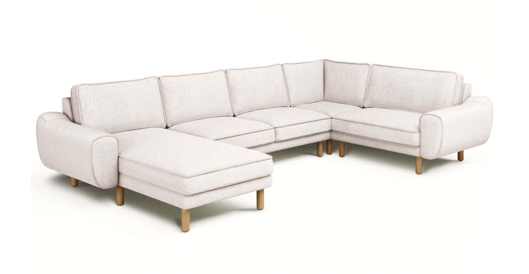 Klem 346 x 210 Köşe Silindir Ahşap Ayak - Fitilli Kadife