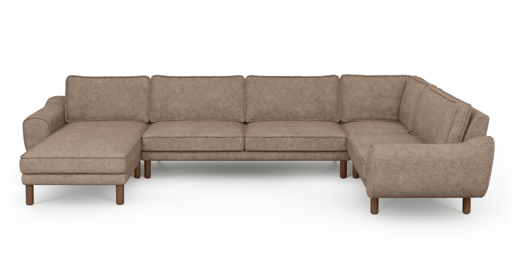 Klem 372 x 210 Köşe Silindir Ahşap Ayak - Fitilli Kadife