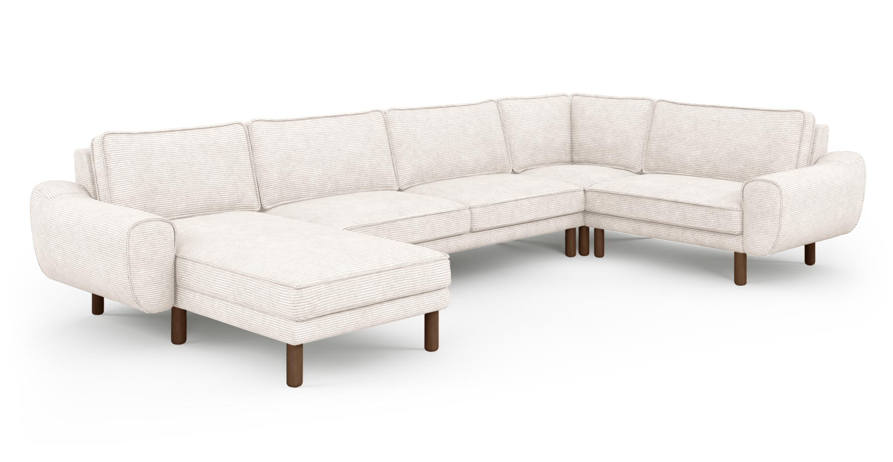 Klem 372 x 210 Köşe Silindir Ahşap Ayak - Fitilli Kadife