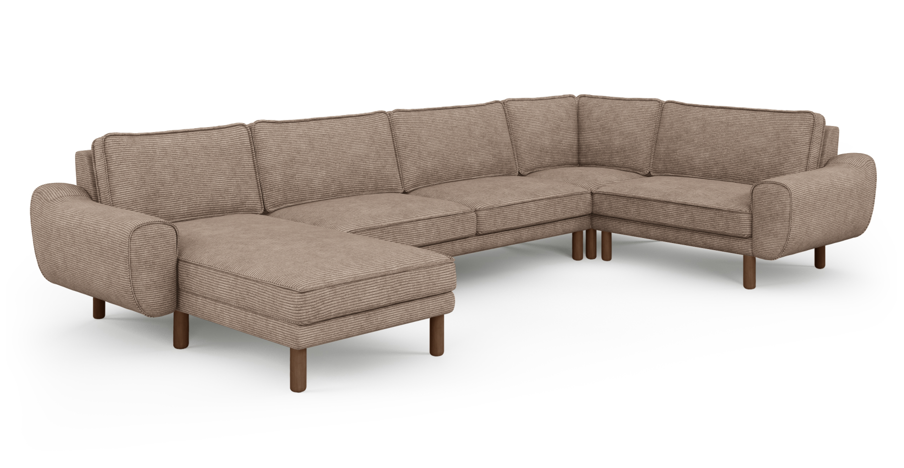 Klem 372 x 210 Köşe Silindir Ahşap Ayak - Fitilli Kadife