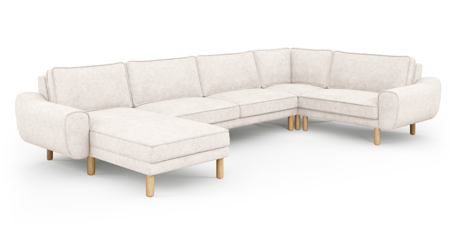 Klem 372 x 210 Köşe Silindir Ahşap Ayak - Fitilli Kadife