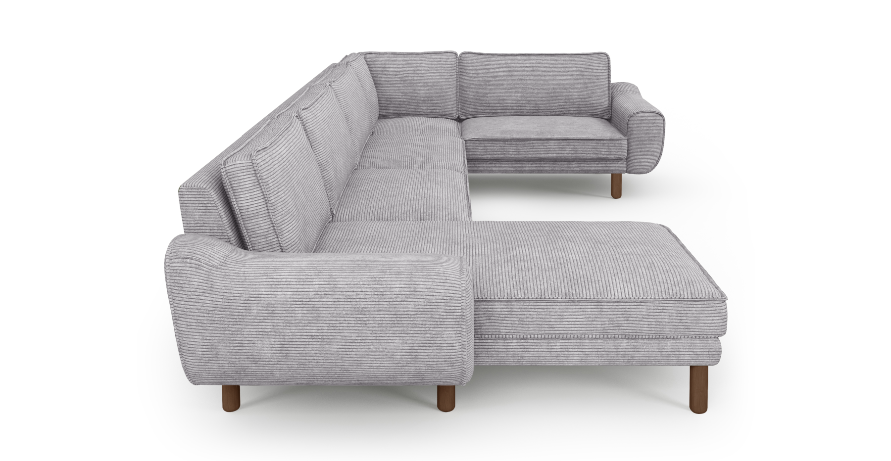 Klem 372 x 210 Köşe Silindir Ahşap Ayak - Fitilli Kadife