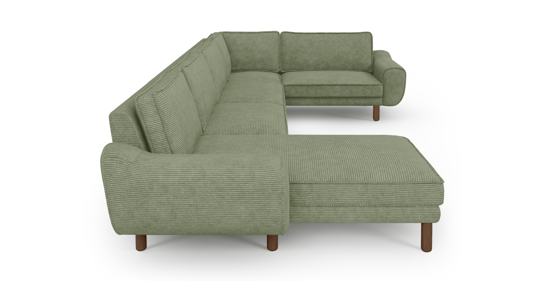 Klem 372 x 210 Köşe Silindir Ahşap Ayak - Fitilli Kadife