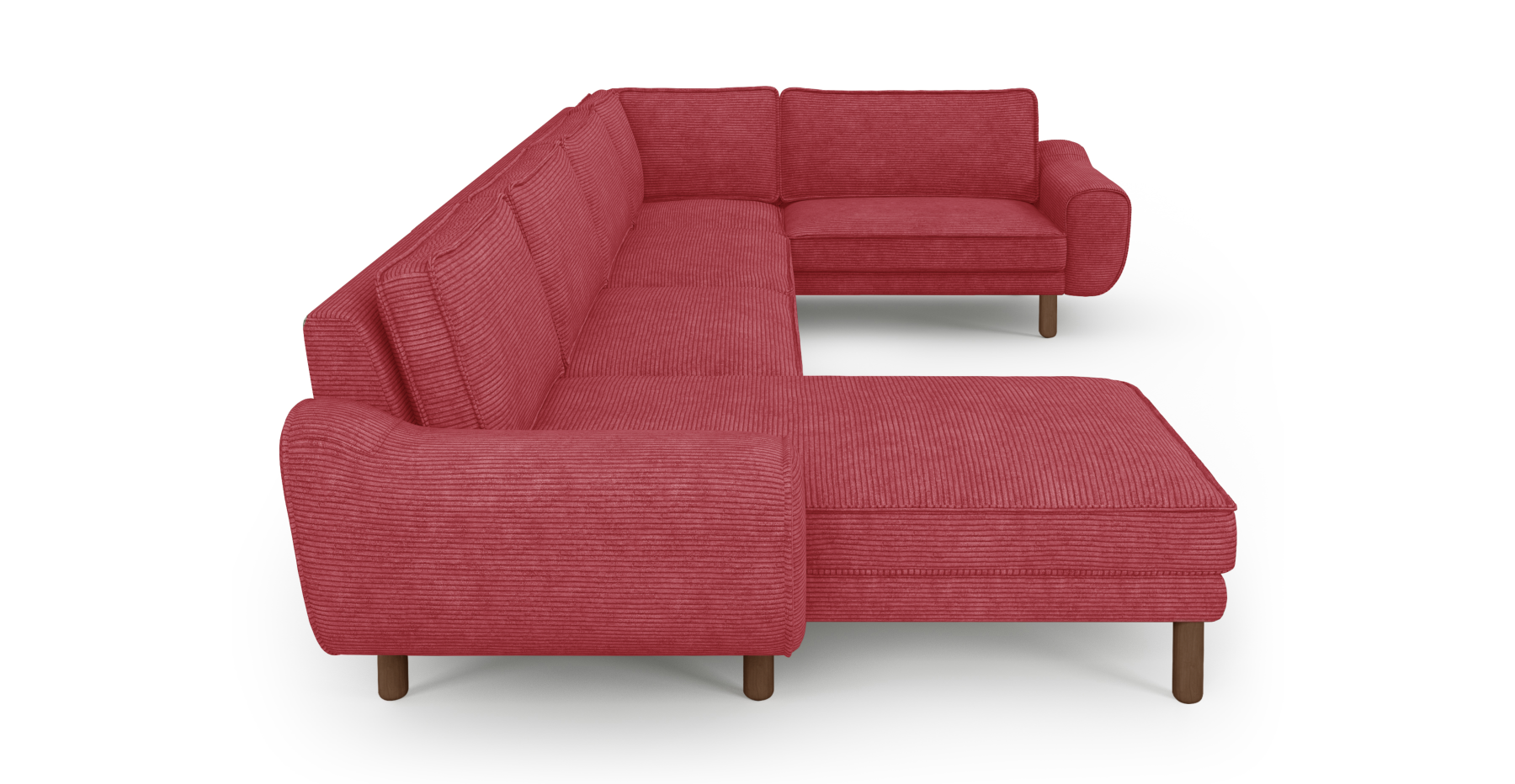 Klem 372 x 210 Köşe Silindir Ahşap Ayak - Fitilli Kadife