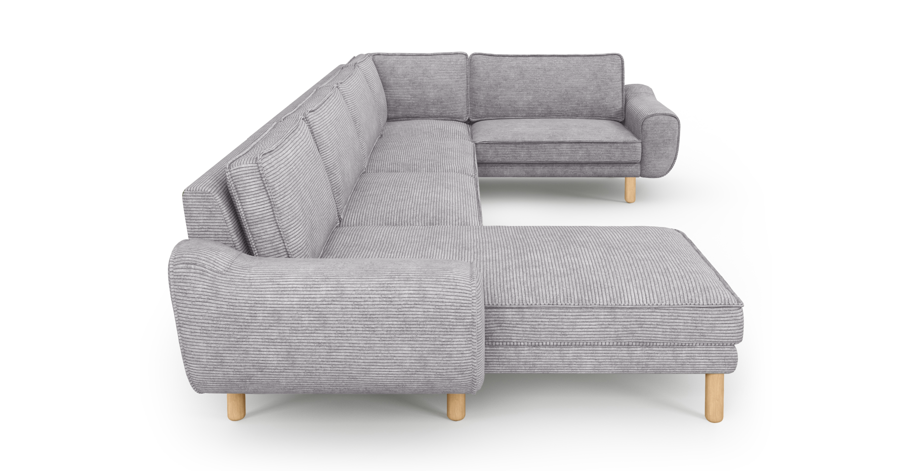 Klem 372 x 210 Köşe Silindir Ahşap Ayak - Fitilli Kadife
