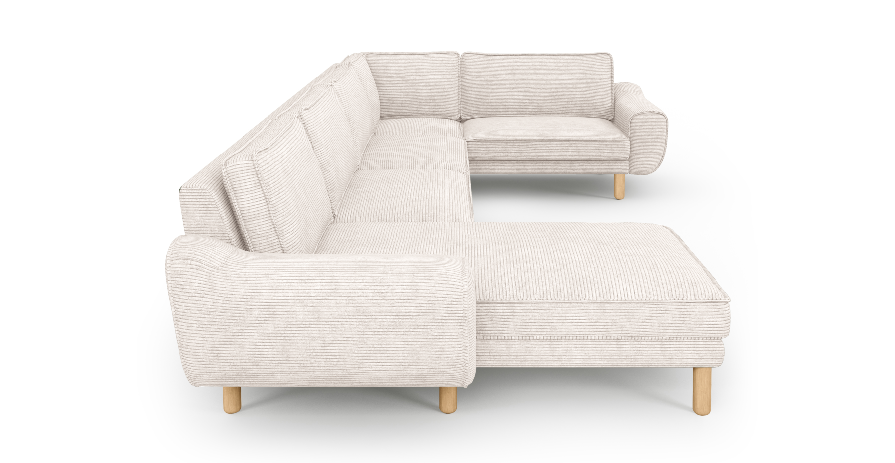 Klem 372 x 210 Köşe Silindir Ahşap Ayak - Fitilli Kadife