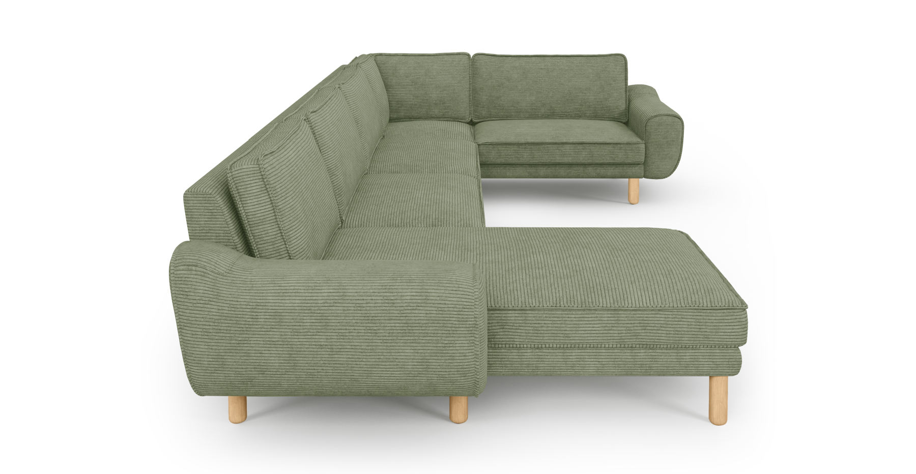 Klem 372 x 210 Köşe Silindir Ahşap Ayak - Fitilli Kadife