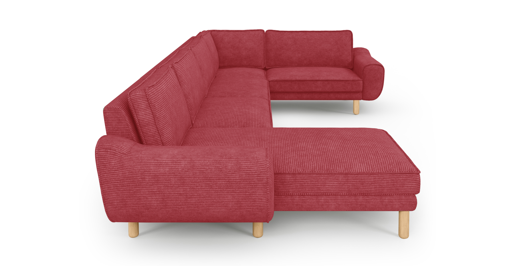 Klem 372 x 210 Köşe Silindir Ahşap Ayak - Fitilli Kadife