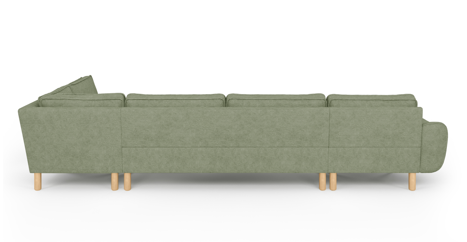 Klem 372 x 210 Köşe Silindir Ahşap Ayak - Fitilli Kadife